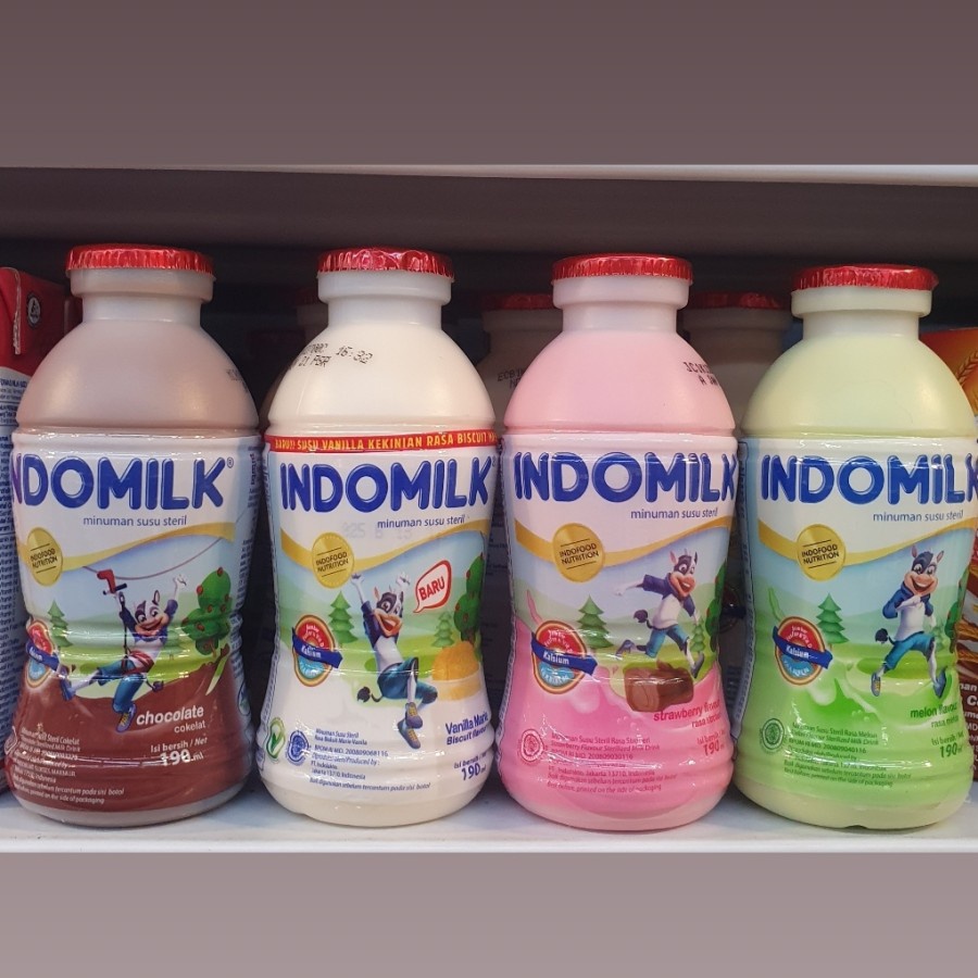 

Susu Indomilk UHT Botol 190 ml Banana - Vanila - Coklat - Stroberi - Full Cream