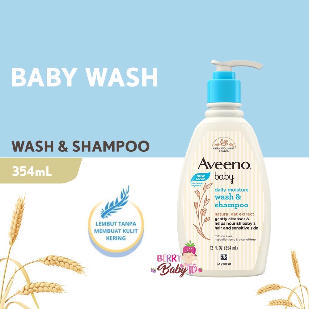 Aveeno Baby Daily Moisture 2in1 Wash &amp; Shampoo Sabun Shampo Bayi Anak Berry Mart