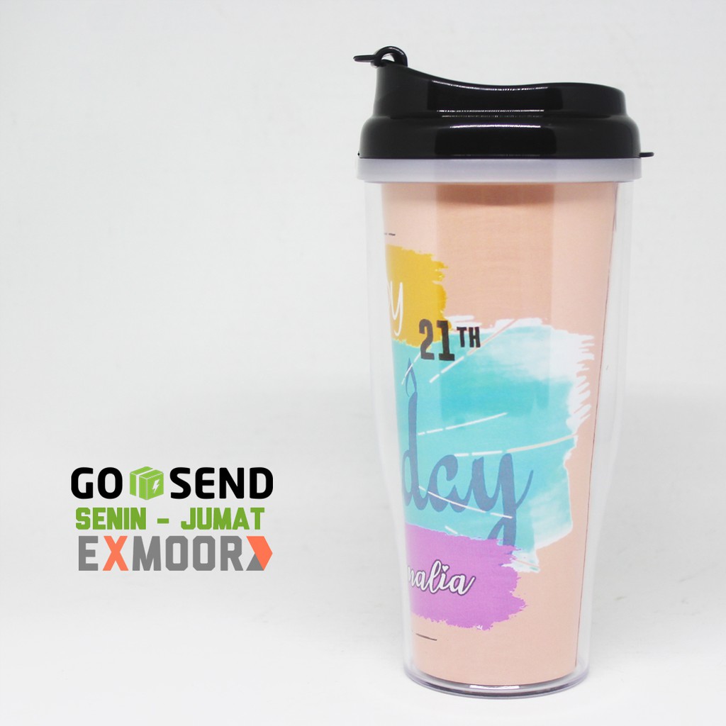 Tumbler Kado Ulang Tahun Splash Watercolor Request Nama