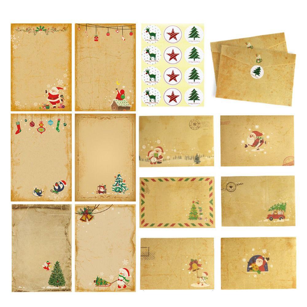 R-flower Letter Kertas Tulisan Undangan DIY Kartu Ucapan Liburan Pernikahan Ulang Tahun Vintage Kraft Paper