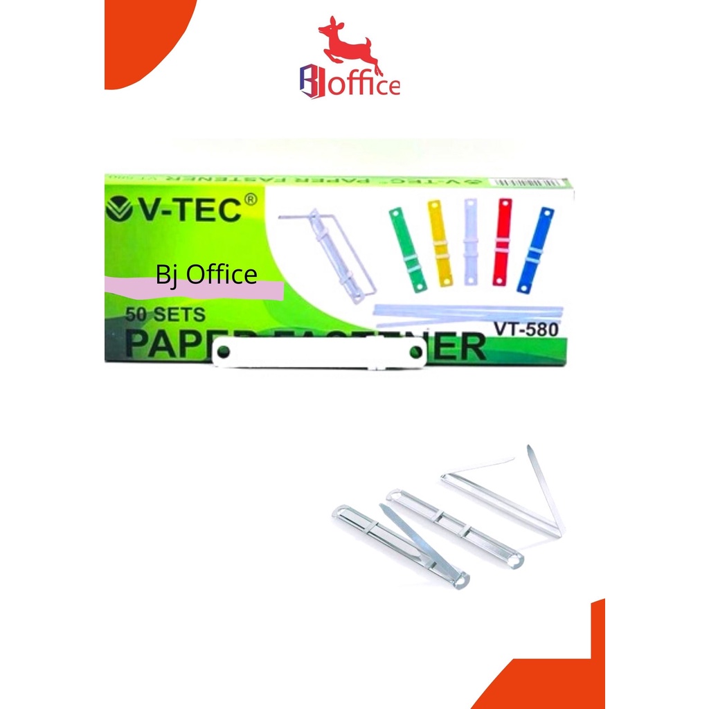 

Paper Fastener / Acco Plastik / (ISI 50 SET) / Penjepit Kertas , Map V-TEC