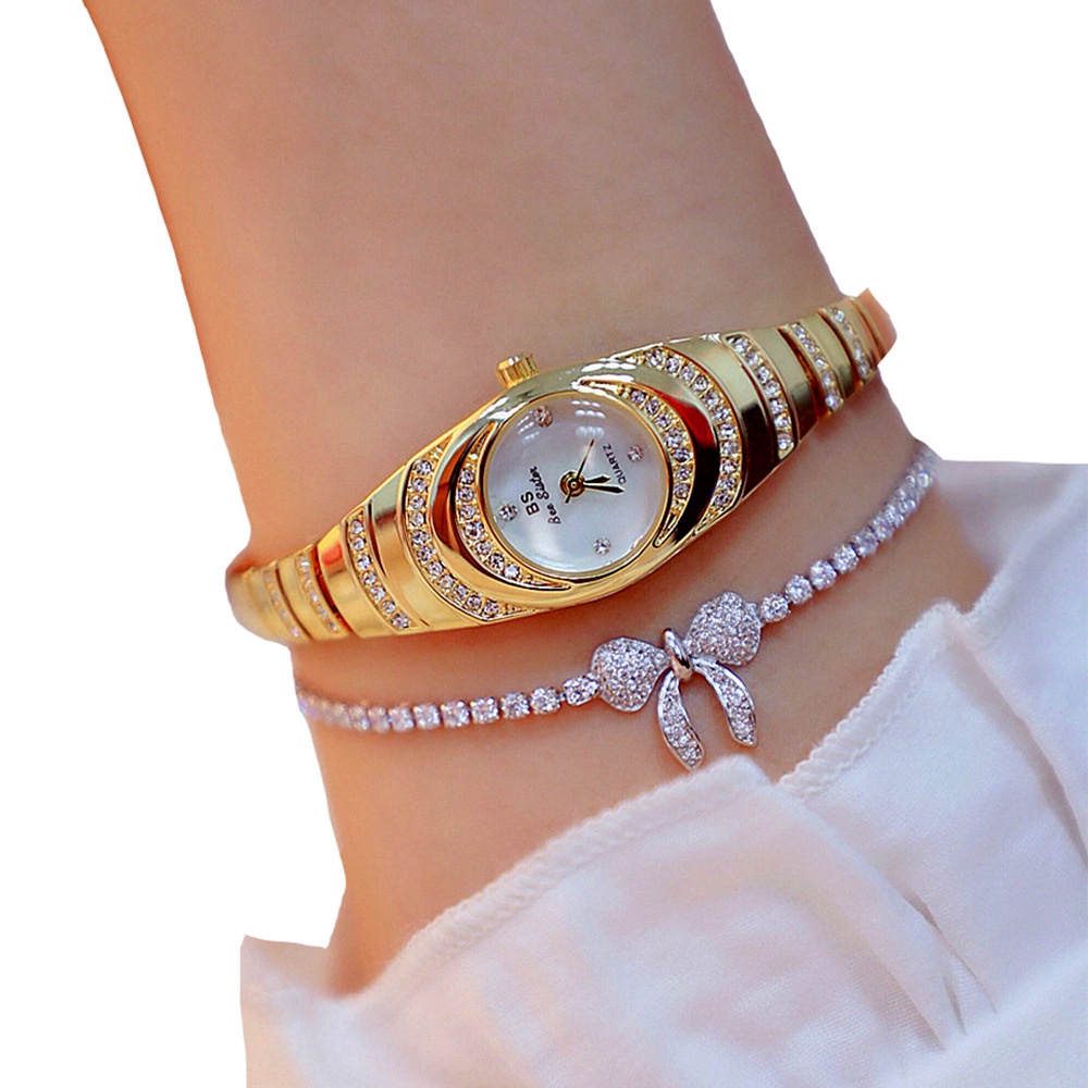 J99 - Jam Tangan Diamond Wanita - Bonus Gelang - Jam Wanita Impor Jam Anti Air Jam Berlian Jam Anti Karat Jam Stainless Steel - COD - Bayar di Tempat - Free Gelang-6