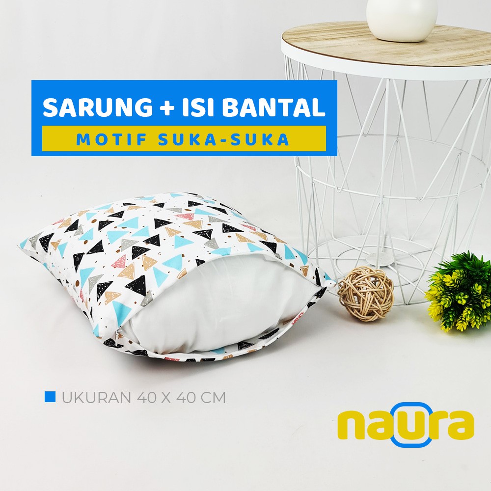 Paket Hemat Sarung Bantal Sofa + isi bantal 40 x 40 cm