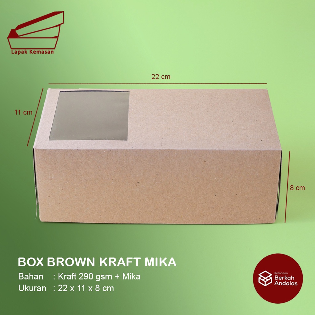 

BOX BROWN KRAFT MIKA/CAKE BOX/KOTAK KUE/KOTAK BROWNIES/KOTAK ROTI BANDUNG/ROTI BAKAR BANDUNG/22X12X8CM