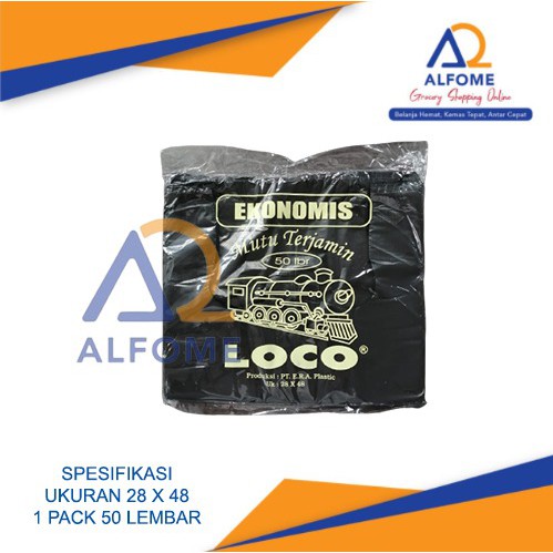 Loco Ekonomis 28 x 48 Hitam Kantong Plastik Kresek Murah Berkualitas