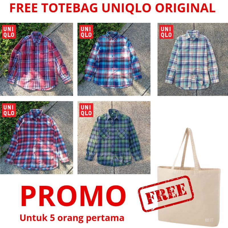 KEMEJA FLANNEL UNIQLO SECOND ORIGINAL PRELOVED FLANEL BEKAS KEMEJA OVERSIZE PRIA WANITA BRANDED ORI