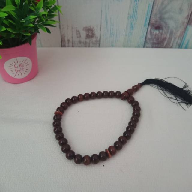 Tasbih santigi pernis besar sentigi kecil jumlah 33 kayu stigi alami