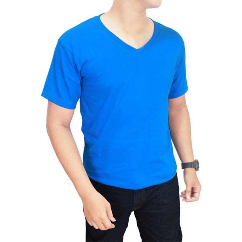 Kaos Polos Pendek Pria V-Neck - POL 29