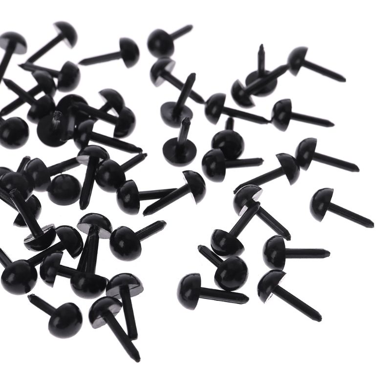 Mary 100Pcs 3mm/4mm/5mm/6mm DIY Untuk Boneka Wayang Plastik Hitam Pin Safety Eyes Untuk Han