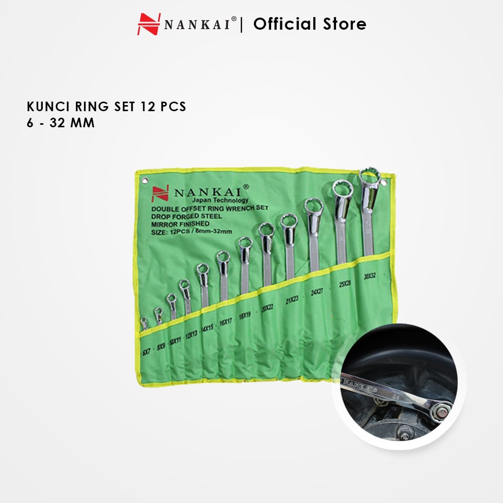 Kunci Ring Set 12 Pcs (6-32mm) Nankai