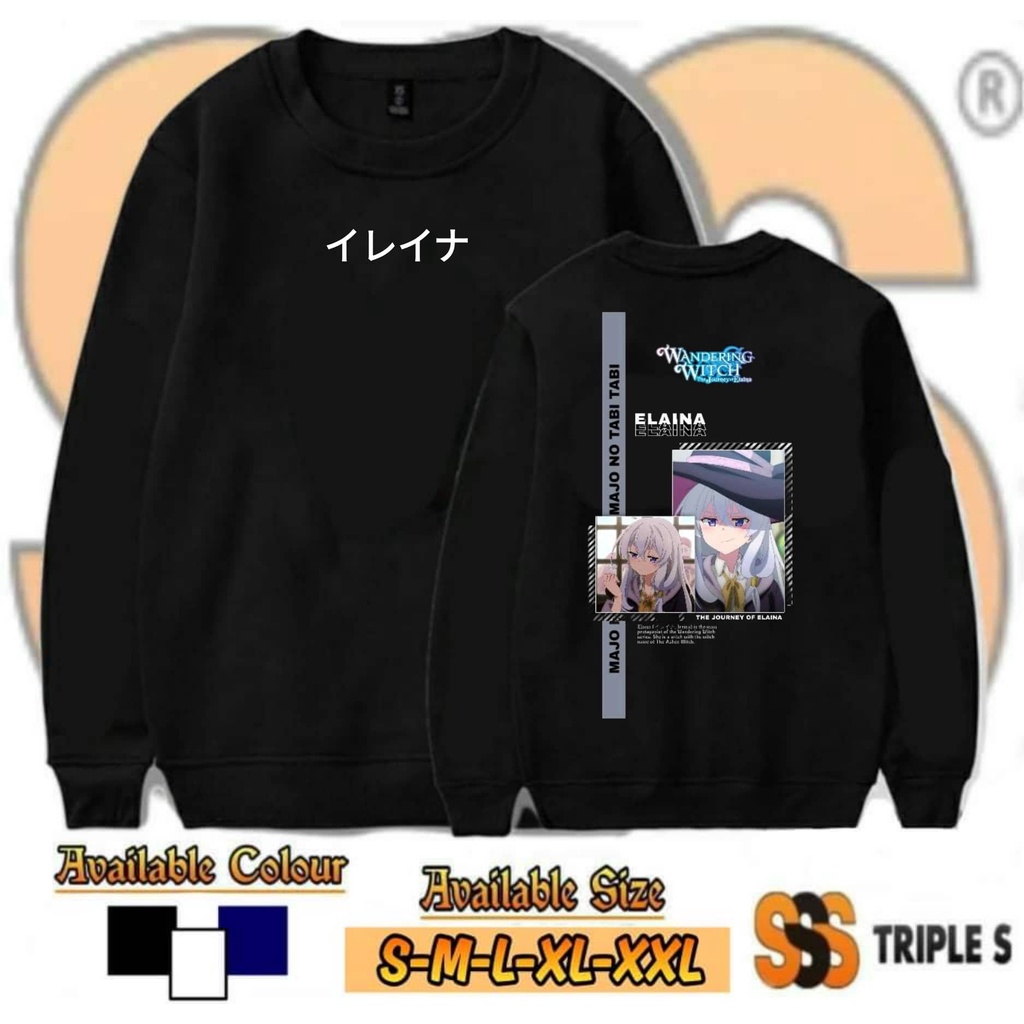 CREWNECK SWEATER ELAINA イレイナ WANDERING WITCH ANIME MAJO NO TABI TABI