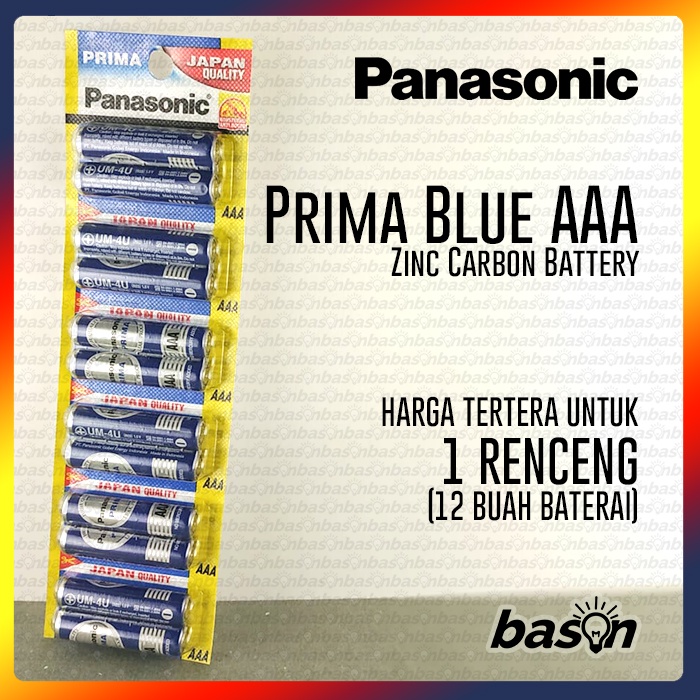 Baterai Panasonic AAA Prima Blue (isi A3 12 pcs) - Batere Remote / Kecil