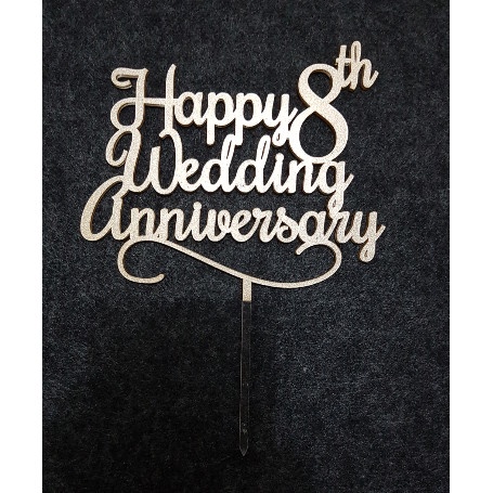 Aglaon | CAKE TOPPER CUSTOM WEDDING ANNIVERSARY / TOPPER CAKE PERNIKAHAN - 10cm