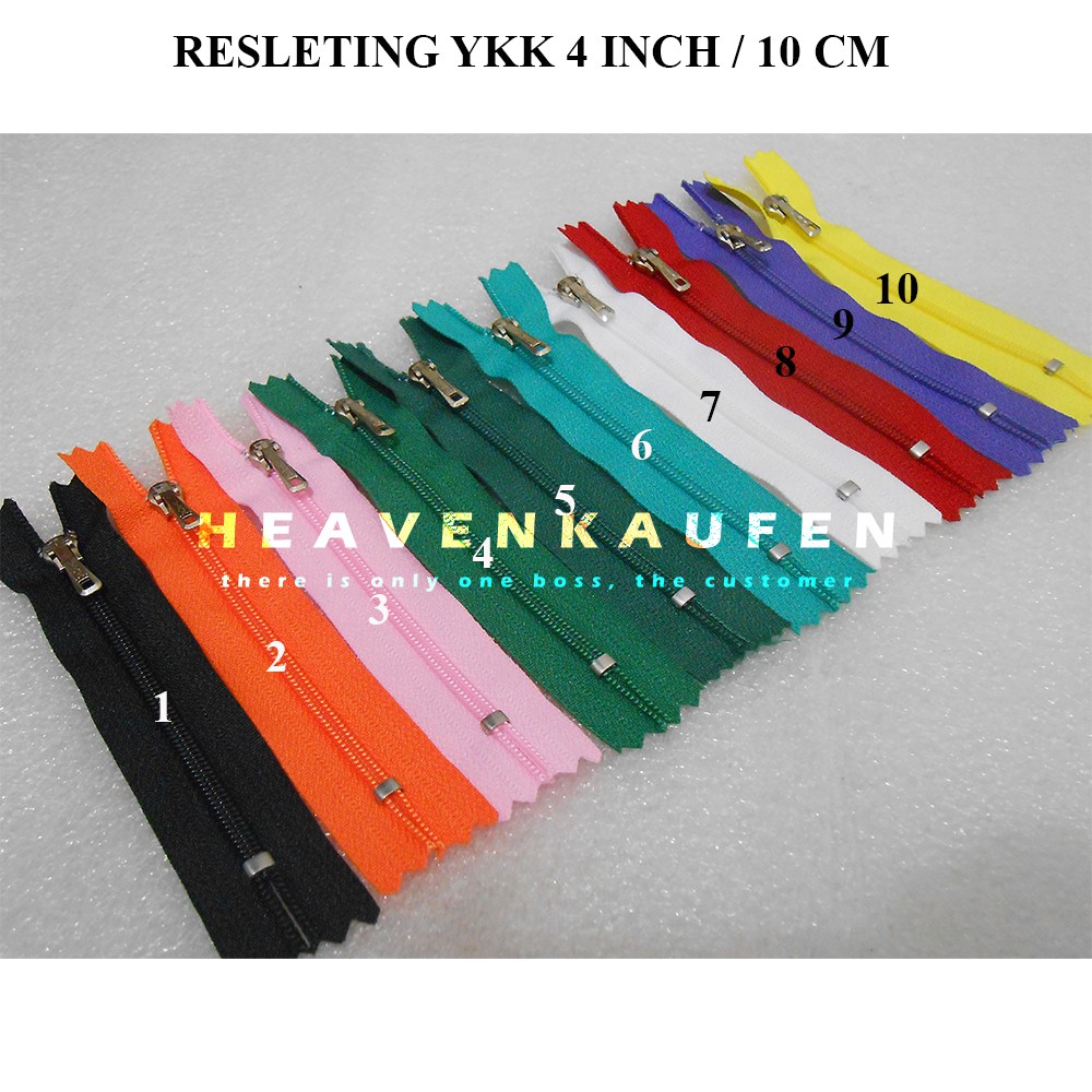 Resleting Zipper YKK 10 cm - 4 inch Warna Warni Murah