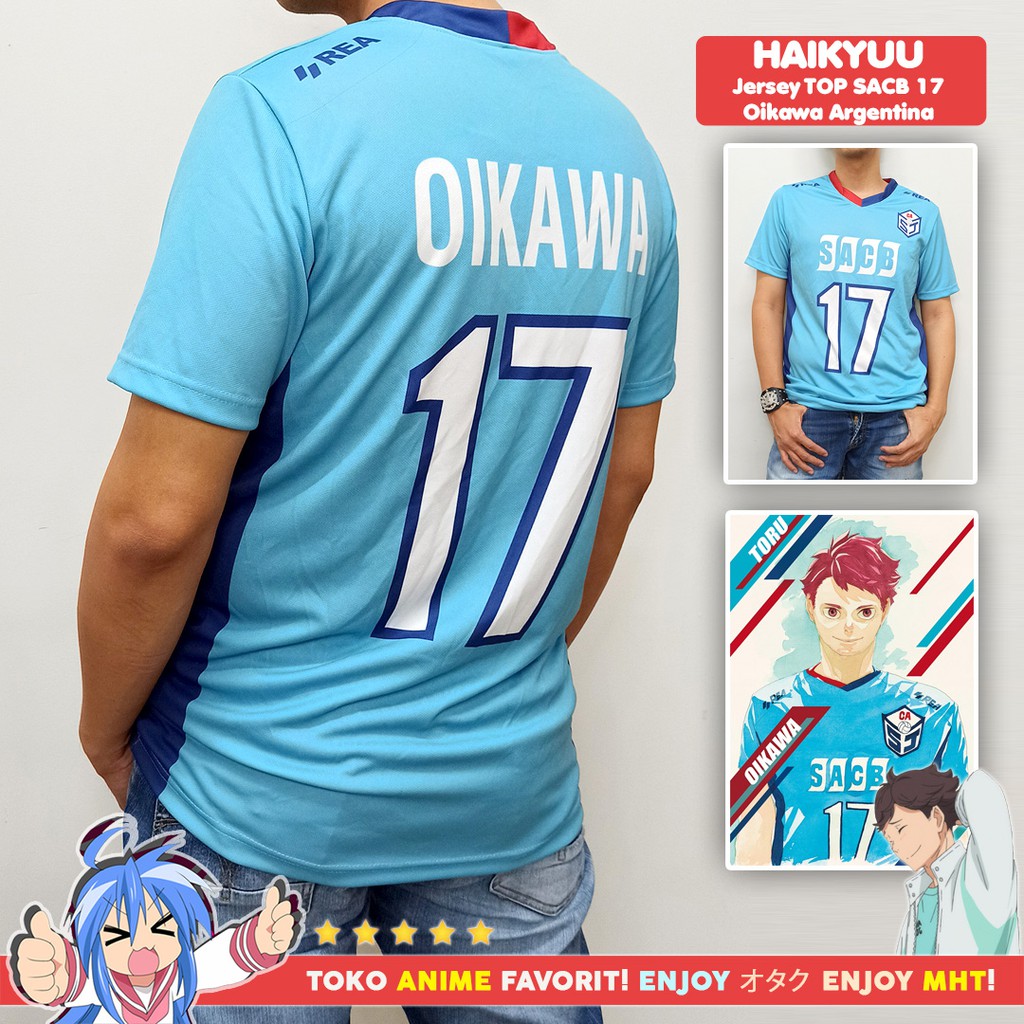 Kostum Anime Cosplay Haikyuu Kaos Atasan Jersey SACB Argentina Oikawa Toru