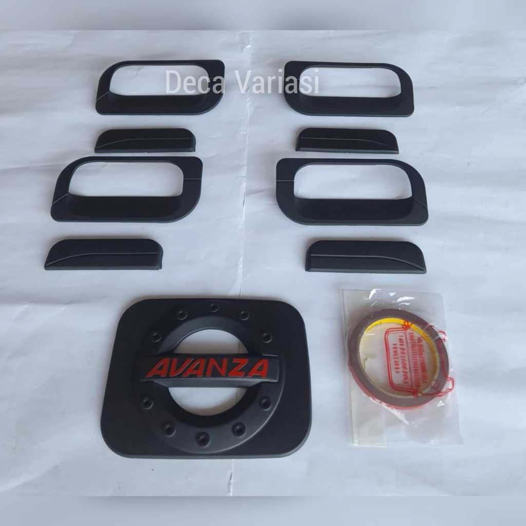Paket Outer Cover Handle Tank Cover Avanza 2004 - 2010 Hitam Redline