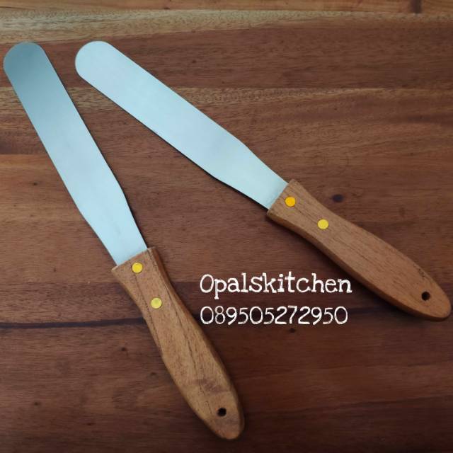 Jual Spatula Kue Stainless Gagang Kayu Alat Penghias Kue Indonesia