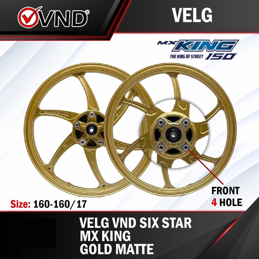 VELG VND MX KING SIX STAR 160/160 RING 17 4 HOLE GOLD MATE