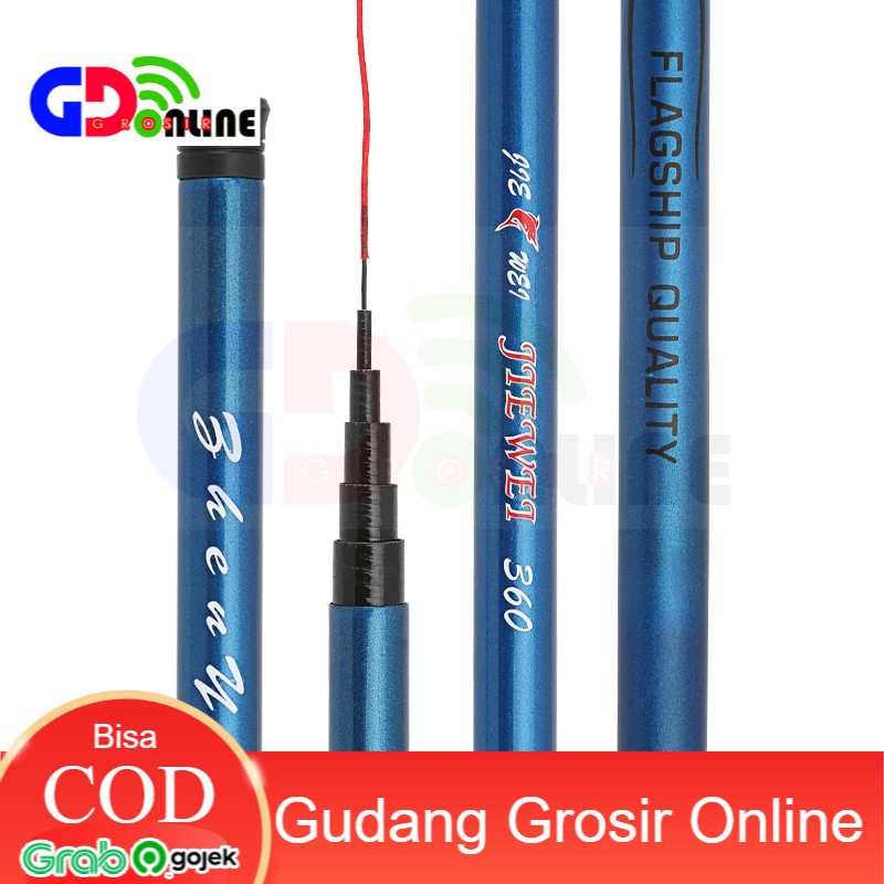 Tegek - Joran Pancing Fiberglass Fishing Rod 4.5 Meter