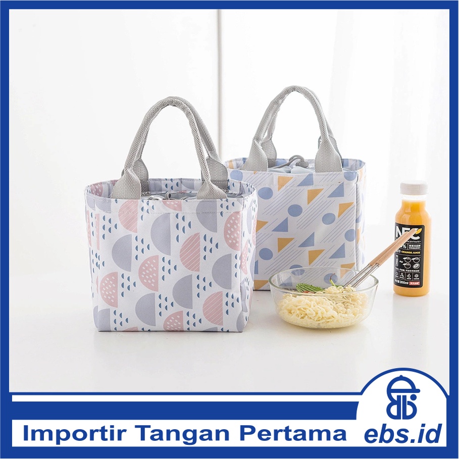 𝗘𝗕𝗦 ✅ COD PA005 Tas Bekal Pattern Modern Lunch Cooler Bag Salur Makanan Aluminium Kotak Makan Import