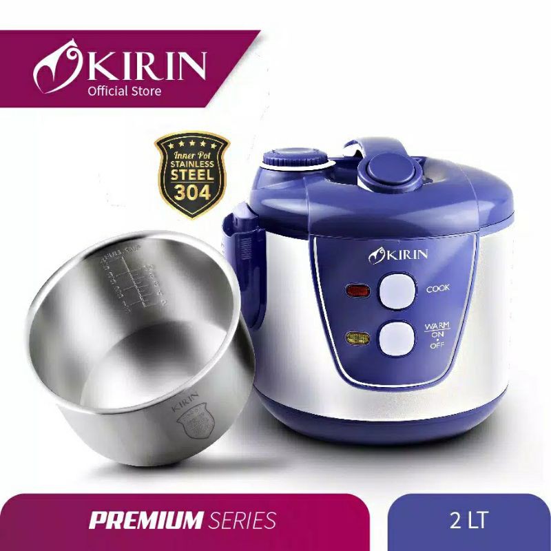 Rice Cooker Kirin KRC 389 2 Liter Panci Stainless