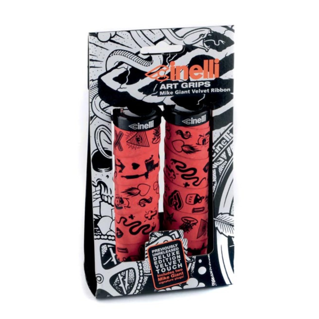 GRIP SEPEDA CINELLI MIKE GIANT ART GRIPS - RED/BLACK