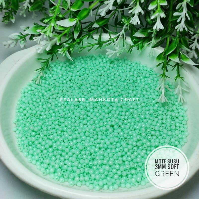30gr Mote susu 3mm / mote pastel / manik susu