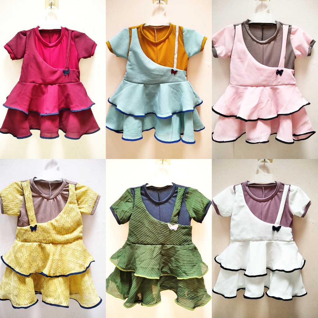 Dress Butterfly 1-2 Tahun - Baju Anak Murah - Terusan Anak Perempuan - Dres Kupu Kupu - Blus Harian