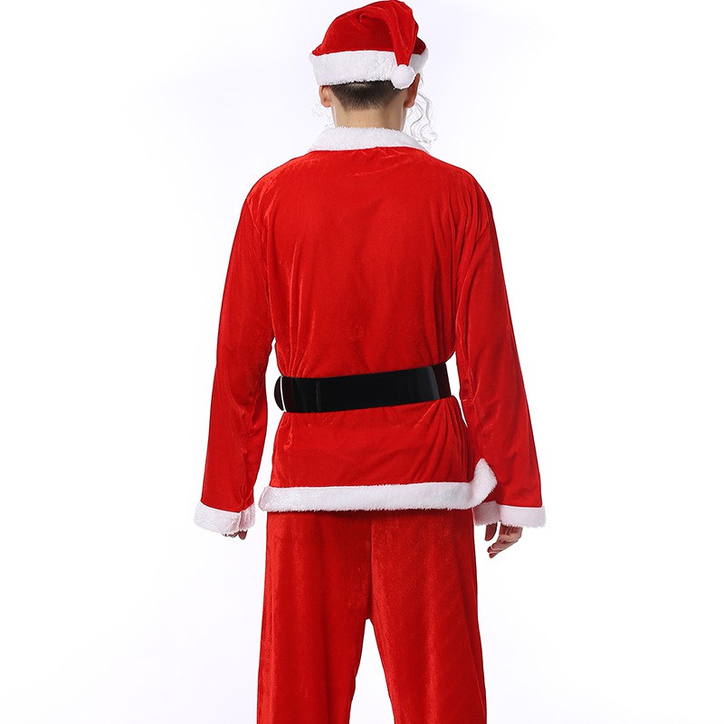 set kostum baju natal sweater kardigan pria santa claus cosplay