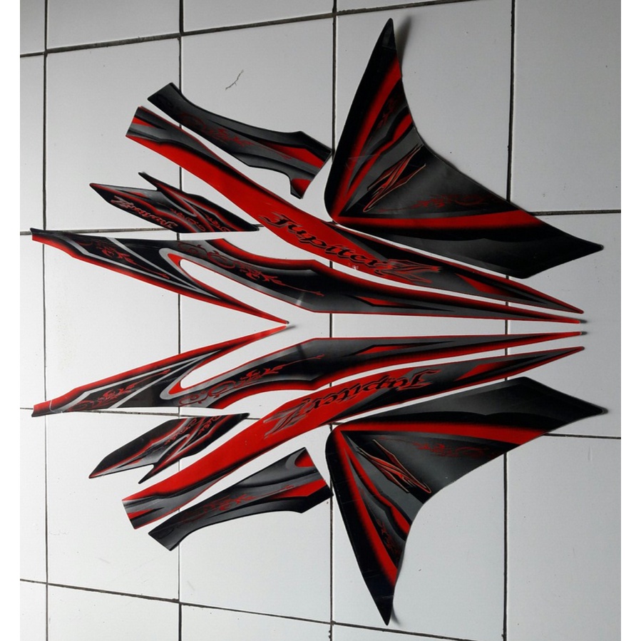 striping motor jupiter z 2010 merah-hitam
