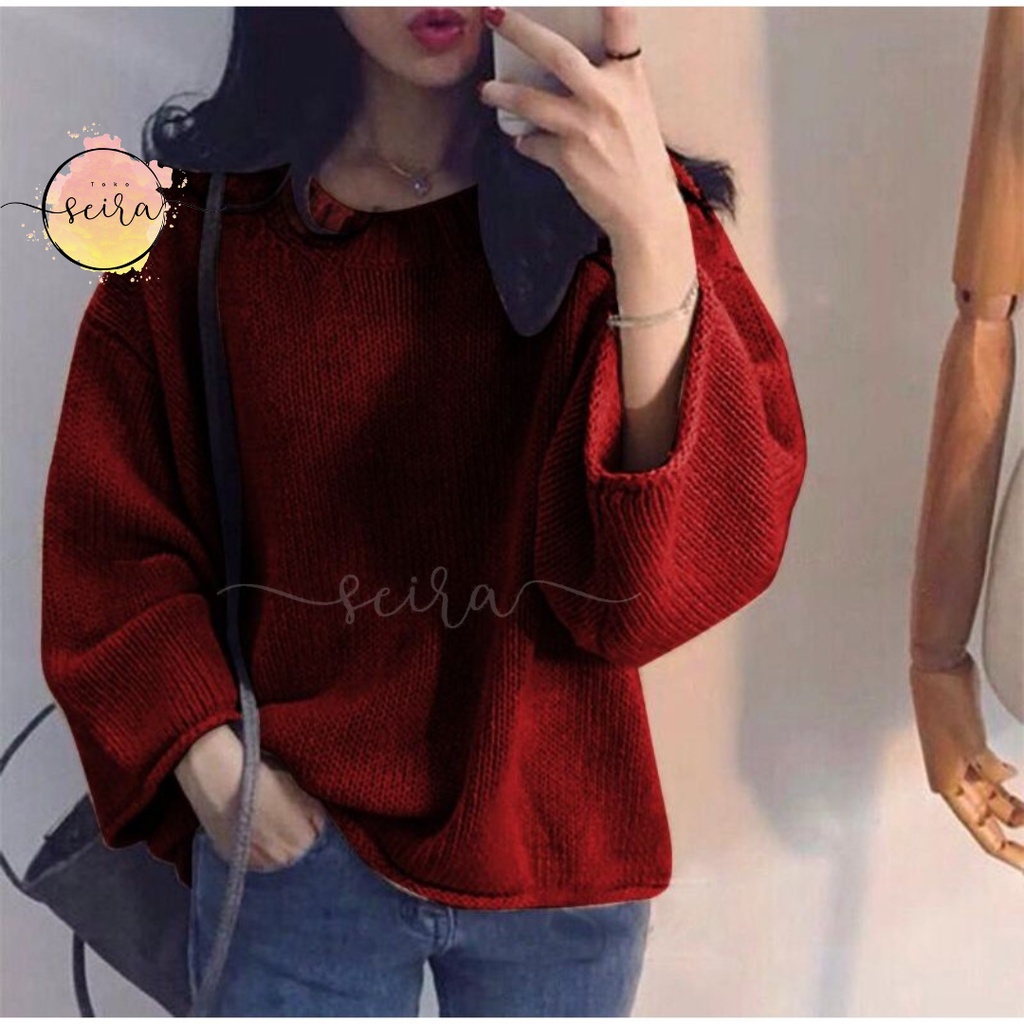 [BISA COD] Sweater Rajut Zero / Sweater Wanita Oversize Gaya Korea / Switer Rajut Wanita Kekinian / Sweater Wanita Polos / Zero Knit Premium Bukan Hopylovy