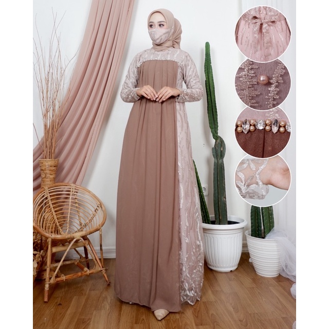 dress kondangan||gamis kondangan||gamis nayla