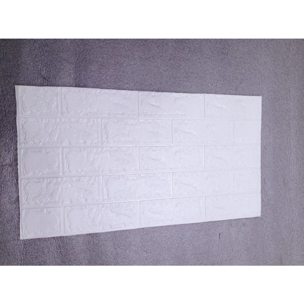 ⭐Gogoland⭐ Wallpaper Dinding Foam 3D Kecil Motif Batu Bata / Walpaper Stiker Dinding Dekorasi Kamar R535-PUTIH