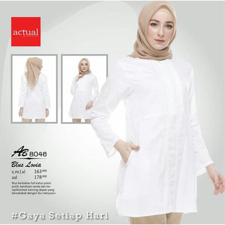 25+ Inspirasi Keren Model Baju Putih Wanita Muslim Atasan