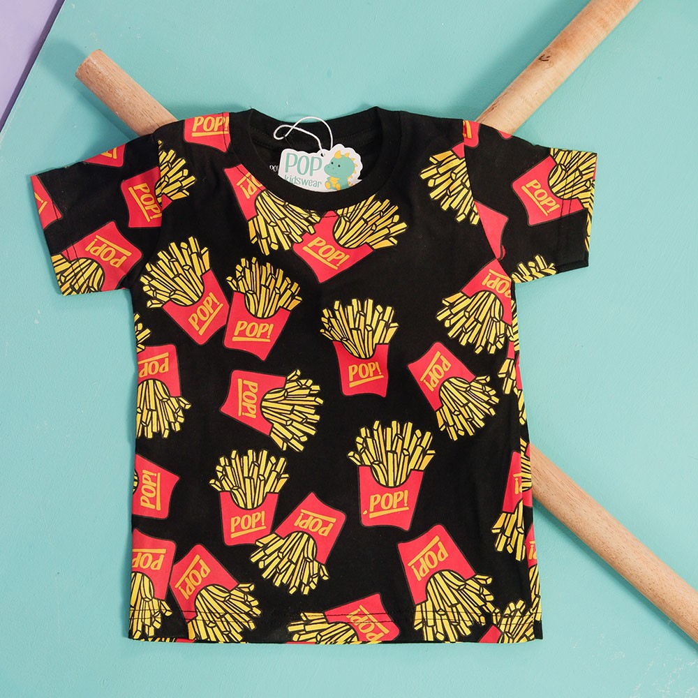 

Pop Kidswear Pop Fries Tee - Kids - Kaos Anak Gambar Kentang Goreng French Fries Hitam