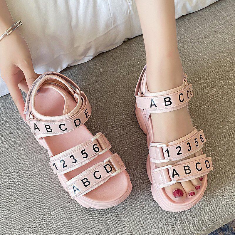 1001 SEPATU  ALFABET WEDGES  WANITA !!! - 2 WARNA