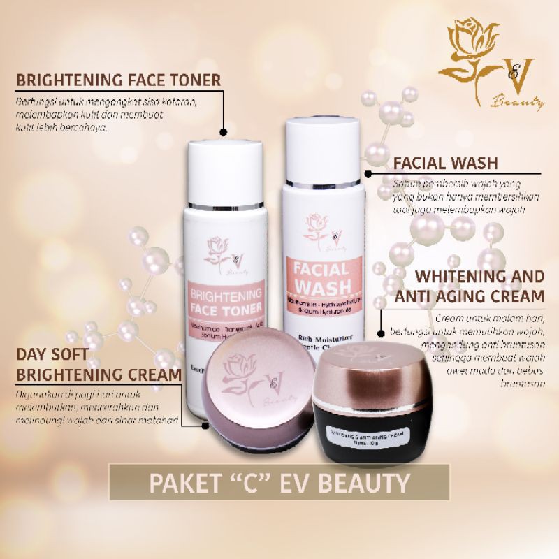 Paket C perawatan Wajah Whitening Ev Beauty