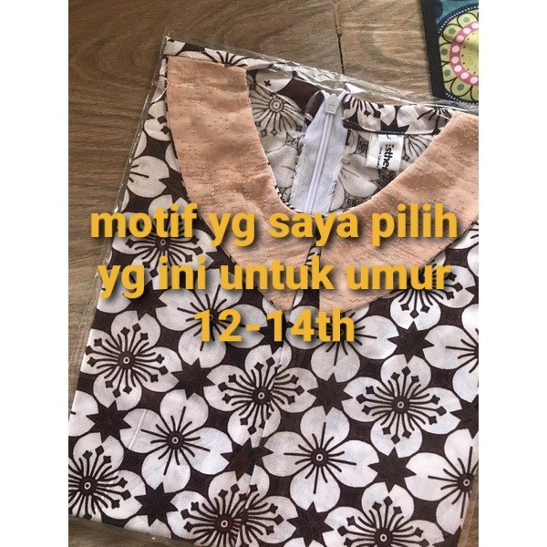 Top Blus Batik Anak Berkerah Putih Cream Unik Mixing Lengan Bagus Cantik Simple Dan Nyaman Dipakai