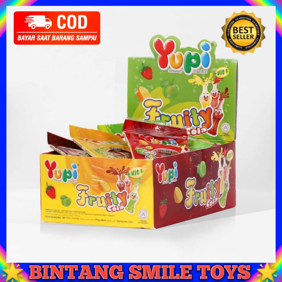 

PERMEN YUPI FRUITY COLA DINOLAND BURGER BABY BEARS LITTLE STARS 192 gr PROMO TERMURAH COD