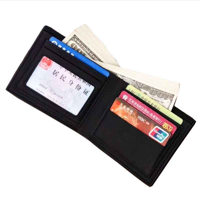 SHOPEE 6.6 SUPER SALE!! Fashion Dompet Pria Dompet Kulit Pendek Lipat Dua Dompet Kulit Pria Dompet Kulit Cowok Men Wallet Exclusive Dompet Souvenir + Bonus Box