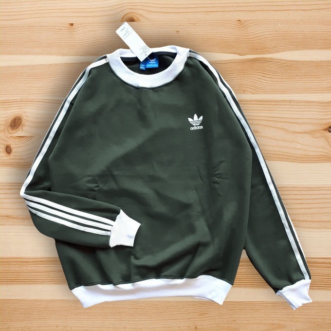 CREWNECK SWEATER ADIDAS ESSENTIALS 3 STRIPES SLEEVES BASIC SWEATSHIRT