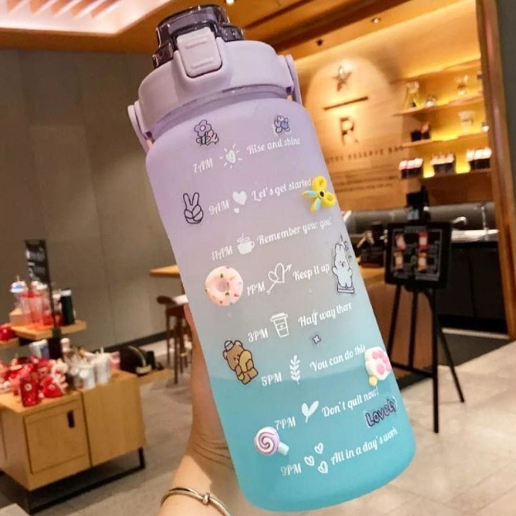 𝘈𝘉𝘎✰ Botol Minum Motivasi 2 liter Gradasi / Botol QuiFit / Botol Tritan 2L 1065