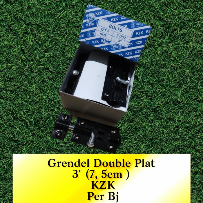 Per Bj Grendel Hitam Double Plat Ukuran 3&quot; 7,5 cm Pintu Jendela