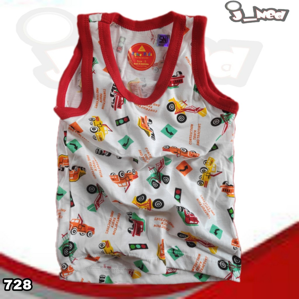 J728  SINGLET ANAK MOTIF TRUCK KAOS ANAK AGREE ART SM 056