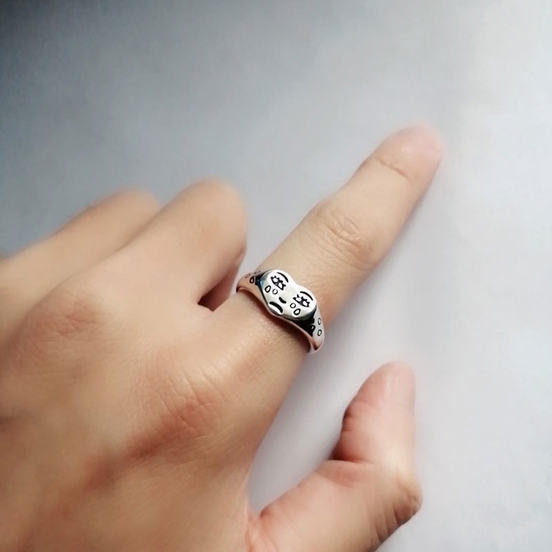 Cincin Wanita Desain Wajah Menangis Kreatif Untuk Malam / Club / Hadiah-Won