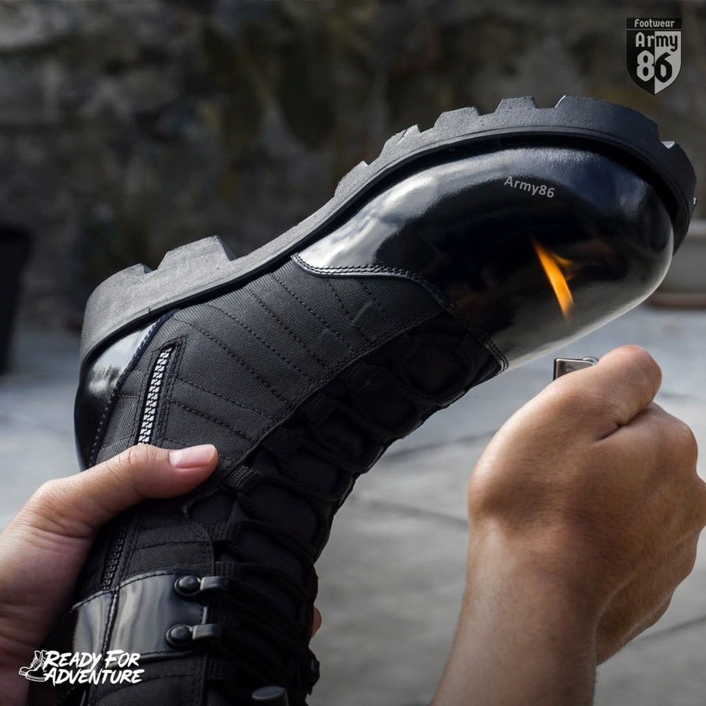 PDL Army 86 Ninja Wariors Kilap Titan Original Kulit Sapi Asli TNI Brimob Polri Security Sepatu Pria