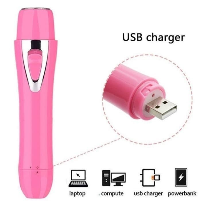 Hair Removal 4 in 1 , Cukur Alis , Penghilang Bulu Portable Chargeable