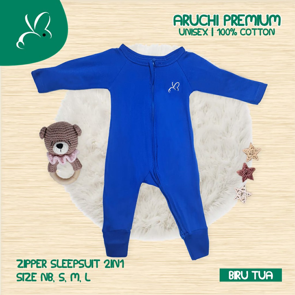 Sleepsuit Zipper Aruchi NB S M Palmerhaus cherrybabykidssbop