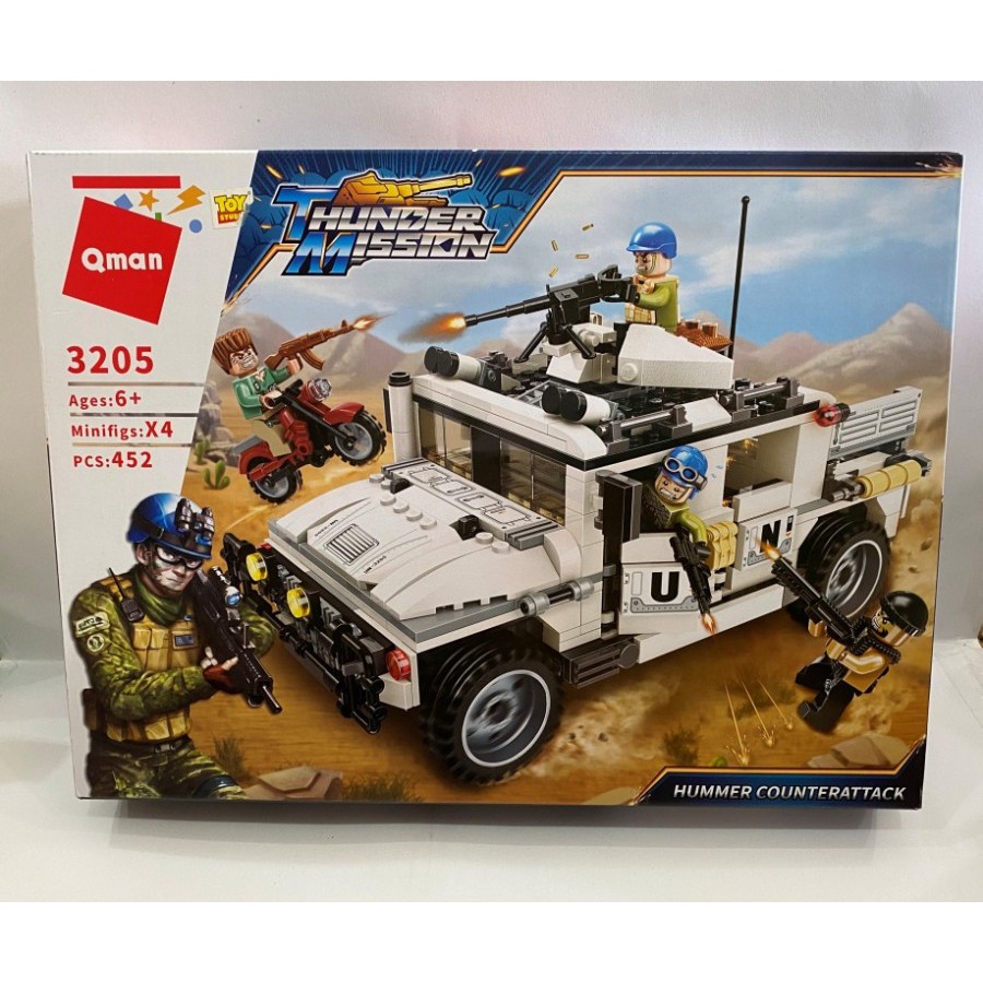 Bricks Lego Block Qman Thunder Mission Jeep Hummer Counterattack 3205