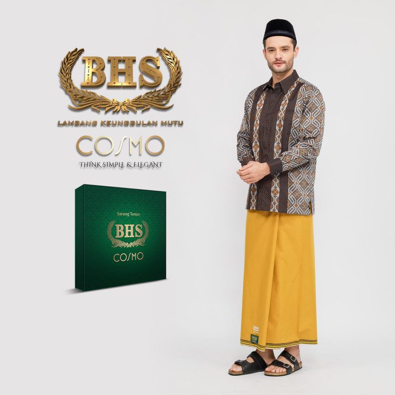 Sarung BHS Cosmo Warna Polos Kuning